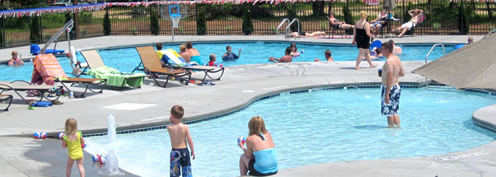 People enjoying the pool