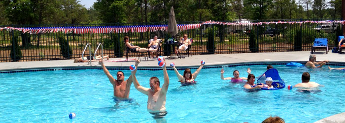 People enjoying the pool